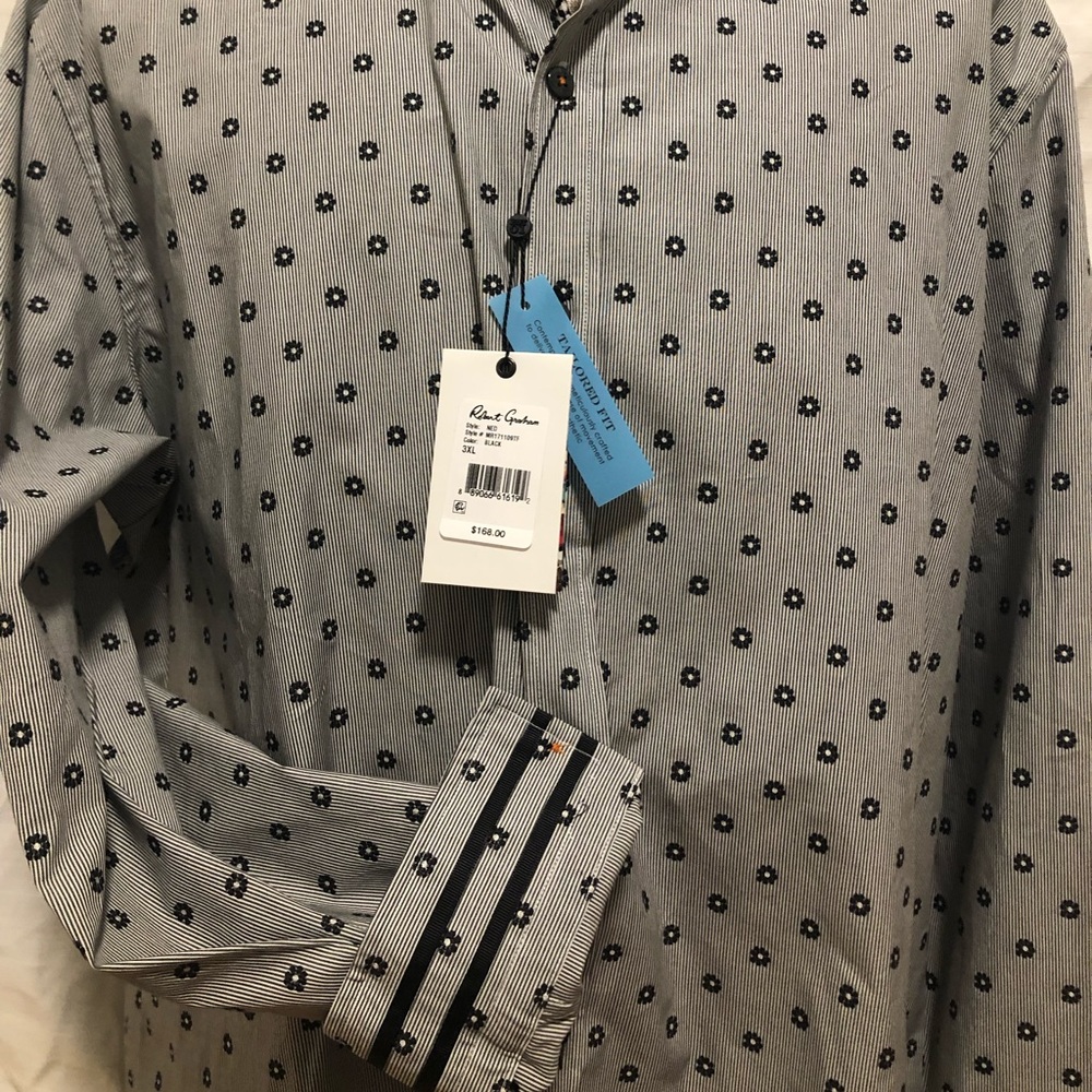 Robert Graham Gray Ned L/S Shirt NWT 3XL $168